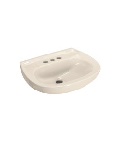Lavabo de Porcelana con Rebose, color marfil, elegante y resistente, perfecto para baños con estilo clásico, medidas estándar, clave 49356 - FOSET