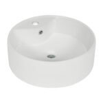 Lavabo de porcelana de sobreponer redondo, blanco, FOSET
