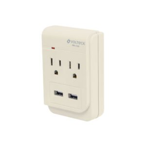 Multicontacto, 2 entradas y 2 entradas USB, 2 polos + tierra
