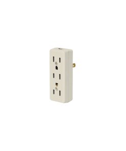 Multicontacto Volteck triple 2 polos + tierra - Tecnología de expansión segura para aplicaciones generales que triplica puntos disponibles con protección eléctrica integral (Clave 46814)
