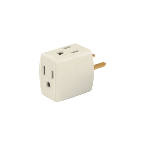 Multicontacto Volteck triple aterrizado tipo cubo - Tecnología de distribución tridimensional para espacios reducidos que maximiza puntos de conexión con mínima ocupación espacial (Clave 46800)