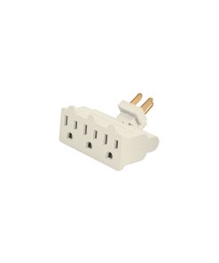 Multicontacto Volteck triple aterrizado tipo bisagra - Tecnología de adaptación angular para enchufes voluminosos que permite orientación ajustable manteniendo protección completa (Clave 46801)