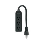 Multicontacto doméstico 3 entradas, negro VOLTECK