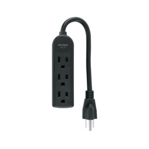 Multicontacto doméstico 3 entradas, negro VOLTECK
