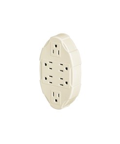 Multicontacto Volteck aterrizado ovalado 6 entradas - Tecnología de distribución segura para espacios residenciales que optimiza la conexión múltiple con diseño ergonómico y antideslizante (Clave 46806)
