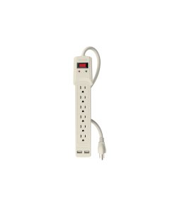 Multicontacto Volteck 14AWG 6E 2USB 150J Marfil - Carga Dual y Protección para Múltiples Dispositivos (Clave 46329)