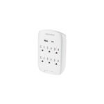 Multicontacto de pared, 800 Joules, 6 contactos y 2 USB A+C