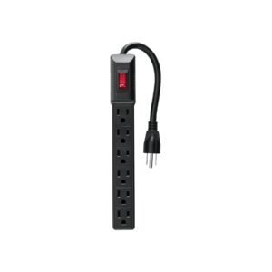 Multicontacto 16 AWG doméstico económico 6 entradas, negro