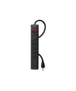 Multicontacto Volteck 16AWG Doméstico 6E Negro - Diseño Discreto para Integración en Diferentes Ambientes (Clave 49859)