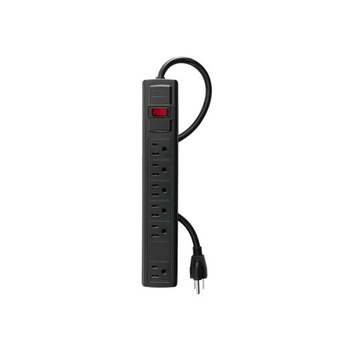 Multicontacto Volteck 16AWG Doméstico 6E Negro - Diseño Discreto para Integración en Diferentes Ambientes (Clave 49859)