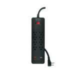 Multicontacto 8 entradas, 2 USB A + 2 USB C, negro, VOLTECK