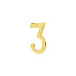 Número 3 de latón sólido 4', latón brillante, HERMEX