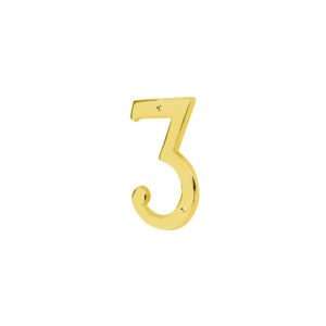 Número 3 de latón sólido 4', latón brillante, HERMEX