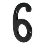 Número 6 de latón sólido 4', negro, HERMEX