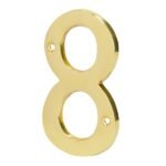 Número 8 de latón sólido 4', latón brillante, HERMEX