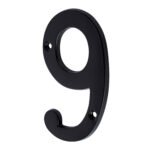 Número 9 de latón sólido 4', negro, HERMEX