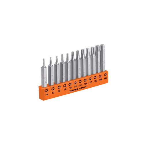 Juego de 12 Puntas Torx Combinadas Largo 2', Puntas de Alta Precisión para Cortes de Impacto, clave 101678 - Truper Expert