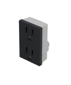 Contacto dúplex 1/1, línea Premium, color negro Surtek P612N