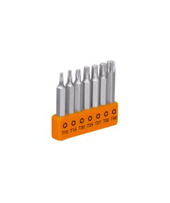 Juego de 7 Puntas Torx Combinadas Largo 2', herramienta resistente para trabajos de impacto, clave 17796 - Truper Expert