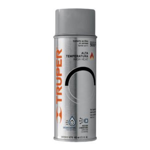 Pintura en aerosol Truper alta temperatura aluminio bote tradicional 400ml - Tecnología de protección térmica para aplicaciones industriales que resiste condiciones extremas sin deteriorarse (Clave 102853)