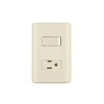 Placa armada interruptor y contacto, marfil, VOLTECK