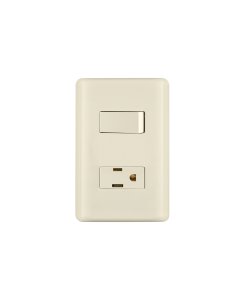 Placa armada Volteck interruptor y contacto marfil - Tecnología de control integrado para espacios tradicionales que proporciona funcionalidad dual con tonalidad cálida y discreta (Clave 26634)