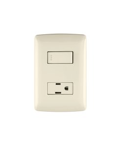 Placa armada Volteck contacto e interruptor marfil línea Italiana - Tecnología de control híbrido para espacios tradicionales que integra conmutación y conexión con tonalidad mediterránea cálida (Clave 48666)