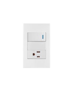 Placa Armada Volteck Española 1 Sencillo + 1 Contacto 1Mod - Configuración Básica para Conexiones Eléctricas Esenciales (Clave 45590)