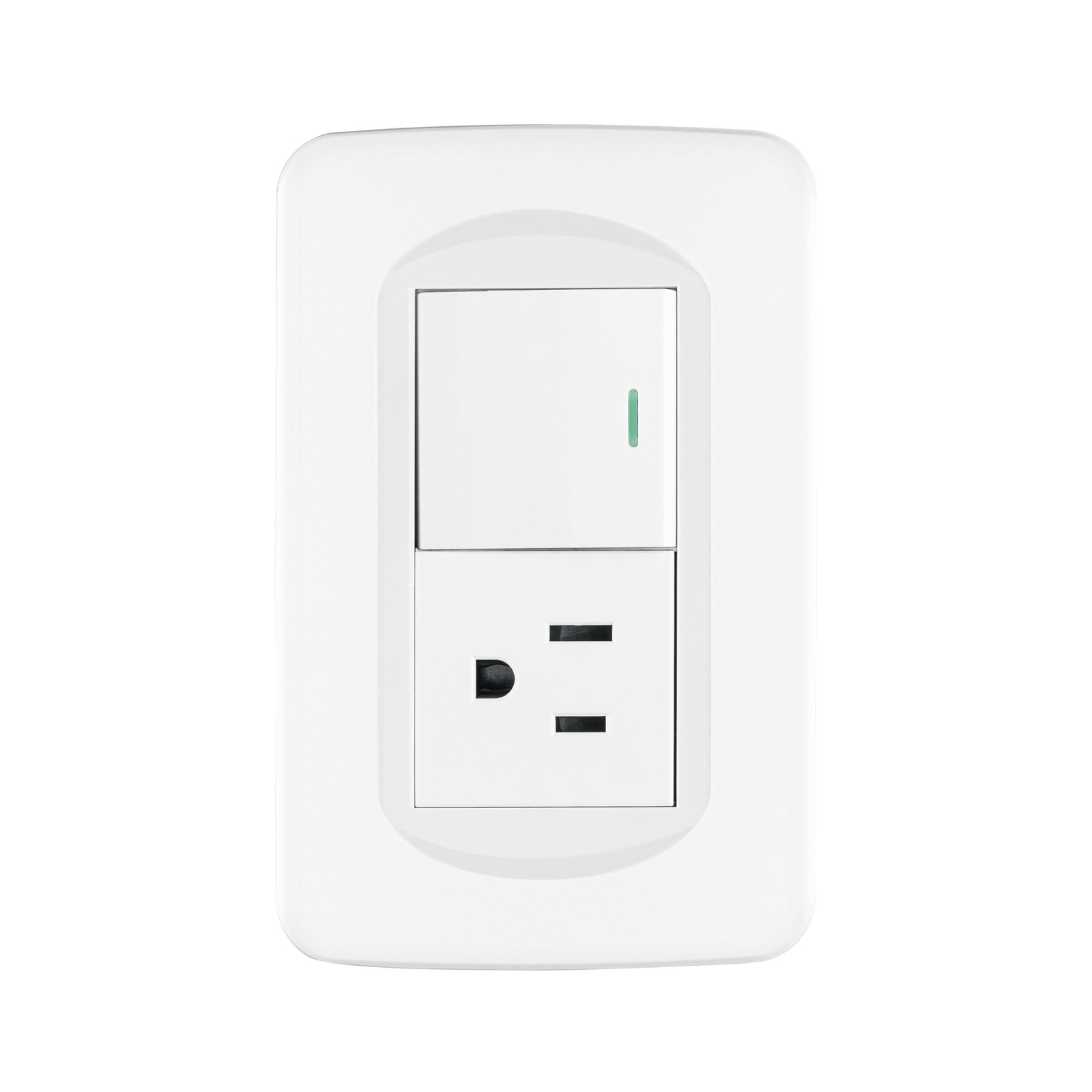 Placa armada Volteck interruptor y contacto 1.5 módulos Toledo - Tecnología de control dual para aplicaciones económicas que proporciona funcionalidad completa con diseño accesible y práctico (Clave 29058)