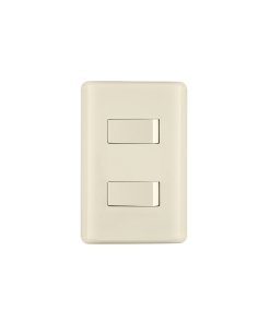 Placa armada Volteck 2 interruptores marfil - Tecnología de conmutación dual para espacios tradicionales que proporciona control independiente con tonalidad cálida y armoniosa (Clave 26640)