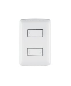 Placa armada Volteck 1 interruptor 1 escalera blanco línea Italiana - Tecnología de conmutación dual para espacios minimalistas que combina funciones distintas con estética mediterránea luminosa (Clave 46462)