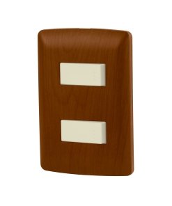 Placa armada Volteck 1 interruptor 1 escalera madera línea Italiana - Tecnología de control dual para ambientes cálidos que combina encendido simple y alternado con acabado natural distinguido (Clave 49932)