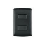 Placa armada 1 interruptor 1 escalera, negro, línea Italiana