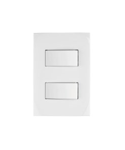 Placa Armada Volteck Oslo 2 Interruptores Blanco - Estilo Escandinavo para Sistemas de Iluminación Sencillos y Funcionales (Clave 46494)