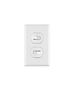 Placa Armada Volteck Standard 2 Interruptores Blanco - Simplicidad en Control Dual de Iluminación para Todo Tipo de Espacios (Clave 45953)