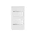 Placa armada blanca 1 interruptor y 1 de 3 vías 1 mód,Lisboa