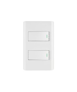 Placa armada Volteck blanca 1 interruptor y 1 de 3 vías 1 mód Lisbo - Tecnología de control combinado para espacios versátiles que integra funciones distintas con diseño europeo contemporáneo (Clave 47955)