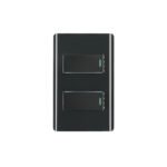 Placa armada negra 1 interruptor y 1 de 3 vías 1 mód, Lisboa