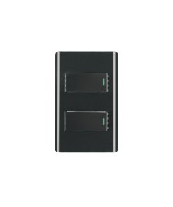 Placa armada Volteck negra 1 interruptor y 1 de 3 vías 1 mód Lisboa - Tecnología de control combinado para áreas transitables que integra funciones diversas con estética europea sofisticada (Clave 47888)