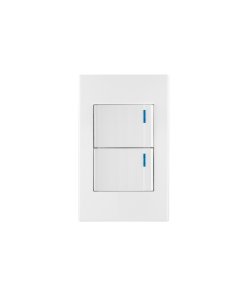 Placa armada Volteck 2 interruptores 1 de 3vías 1.5mod Española blanco - Tecnología de control combinado para espacios transitorios que integra funciones múltiples con diseño ibérico contemporáneo y versátil (Clave 45601)