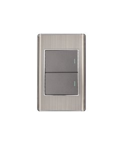 Placa armada Volteck acero 1 interruptor y 1 de 3vías 1.5mód Lisboa - Tecnología de conmutación combinada para espacios amplios que proporciona control múltiple con resistencia industrial premium (Clave 47841)