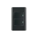 Placa armada negra 1 interruptor y 1 de 3vías 1.5mód,Lisboa