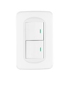 Placa Armada Volteck Toledo 2 Interruptores 1.5Mod - Versatilidad en Control de Iluminación para Instalaciones Básicas (Clave 29053)