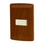 Placa armada Volteck 1 interruptor escalera madera línea Italiana - Tecnología de control alternado para ambientes cálidos que permite operación desde diversos puntos con estética natural y elegante (Clave 49924)