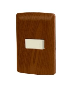Placa armada Volteck 1 interruptor escalera madera línea Italiana - Tecnología de control alternado para ambientes cálidos que permite operación desde diversos puntos con estética natural y elegante (Clave 49924)