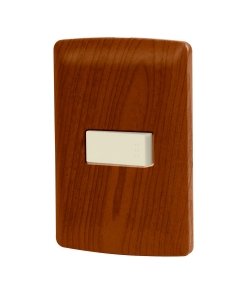 Placa Armada Volteck Italiana 1 Sencillo Madera - Calidez Natural para Ambientes que Requieren Toque Rústico (Clave 49923)