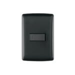 Placa armada 1 interruptor sencillo, negro, línea Italiana