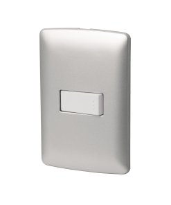 Placa Armada Volteck Italiana 1 Sencillo Plata - Elegancia Metálica para Interruptores que Destacan en la Decoración (Clave 46477)
