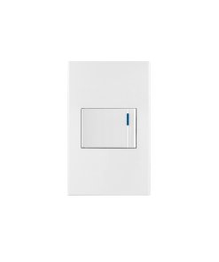 Placa armada Volteck 1 interruptor de 3vías 1.5mód Española blanco - Tecnología de control múltiple para espacios transitorios que permite operación desde diferentes puntos con diseño ibérico contemporáneo (Clave 45600)