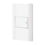 Placa armada blanca 1 interruptor de 3 vías 1.5 mód, Lisboa
